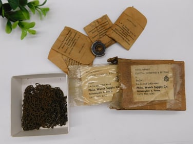 Vintage Clutch Winding Chains and Watch Parts Set Watchmaker Watchmaking Tools