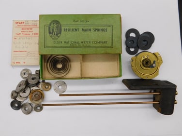 Vintage Elgin National Watch Components and Accessories Watchmaker Watchmaking Tools
