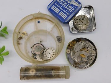 Vintage Watch Repair Parts and Supplies Assortment Watchmaker Watchmaking Tools