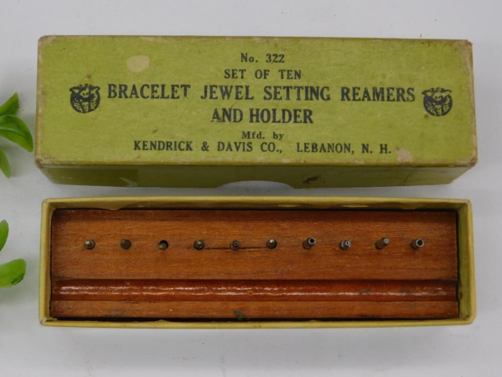 Ten Bracelet Jewel Setting Reamers with Holder Watchmaker Watchmaking Tools: Ten Bracelet Jewel Setting Reamers with Holder Watchmaker Watchmaking Tools