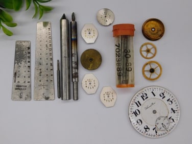 Vintage Watchmaking Tools and Assorted Watch Parts Watchmaker Watchmaking Tools