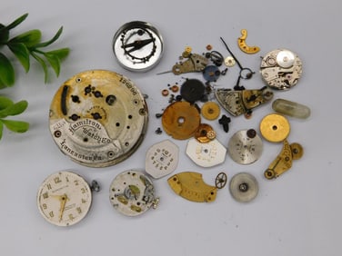 Vintage Hamilton Watch Co. Watch Parts Lot Watchmaker Watchmaking Tools