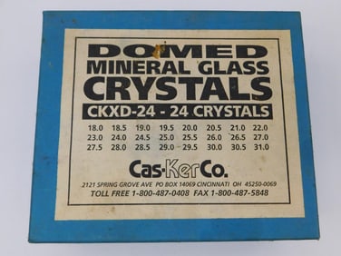 Domed Mineral Glass Crystals Set by Cas-Ker Co., 24 Pieces Watchmaker Watchmaking Tools