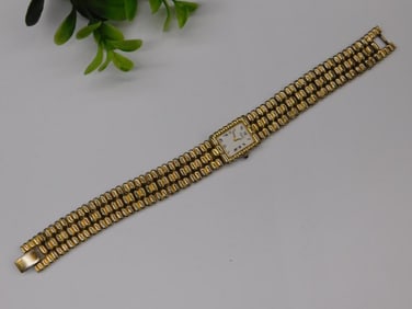 Seiko Gold-Tone Ladies Wristwatch with Roman Numerals Dial Watchmaker Watchmaking Tools