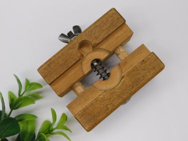 Vintage Wooden Handcrafted Clamp Watchmaker Watchmaking Tools