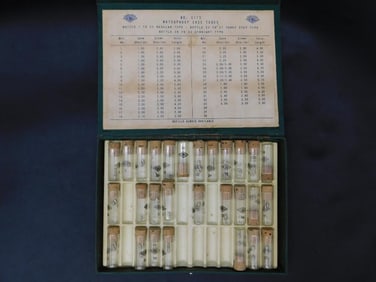 Vintage Set of Watch Waterproof Case Tubes in a Green Box Watchmaker Watchmaking Tools