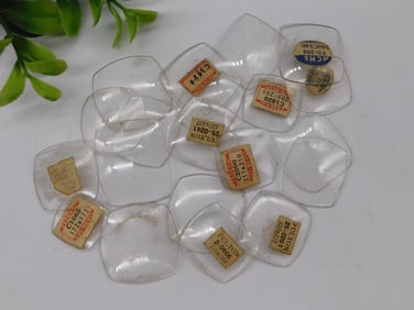 Vintage Watch Crystals with Paper Labels Watchmaker Watchmaking Tools