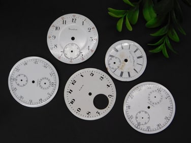Vintage Pocket Watch Faces with Roman and Arabic Numerals Watchmaker Watchmaking Tools