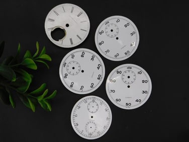 Five Vintage Pocket Watch Dials Watchmaker Watchmaking Tools