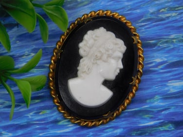 Vintage Cameo Brooch With Gold-Tone Frame