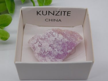 Raw Pink Kunzite Specimen from China in Display Box ROCK STONE LAPIDARY SPECIMEN