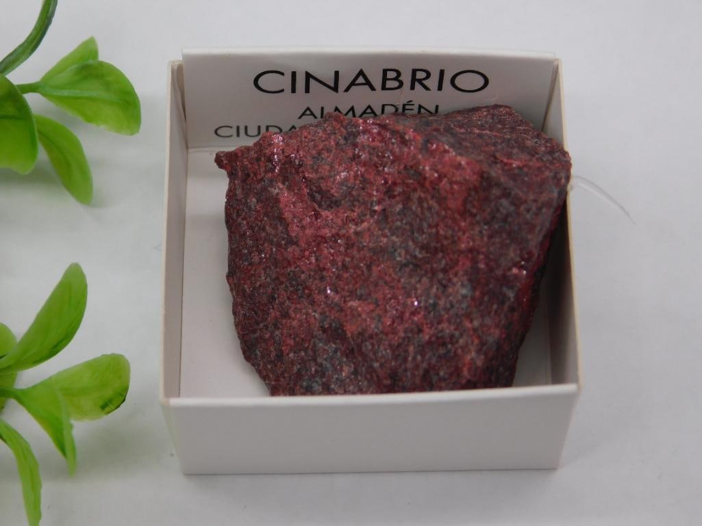 Cinnabar Mineral Specimen from Almadn in Display Box ROCK STONE LAPIDARY SPECIMEN: Cinnabar Mineral Specimen from Almadn in Display Box ROCK STONE LAPIDARY SPECIMEN