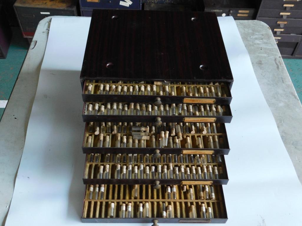 C.E. Marshall Co. Swiss Metric Staffs in Wooden Cabinet WATCHMAKING WATCHMAKER TOOLS: C.E. Marshall Co. Swiss Metric Staffs in Wooden Cabinet WATCHMAKING WATCHMAKER TOOLS
