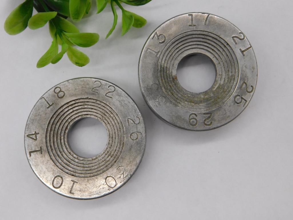 Vintage Metal Discs with Engraved Numbers WATCHMAKER WATCHMAKING TOOLS: Vintage Metal Discs with Engraved Numbers WATCHMAKER WATCHMAKING TOOLS