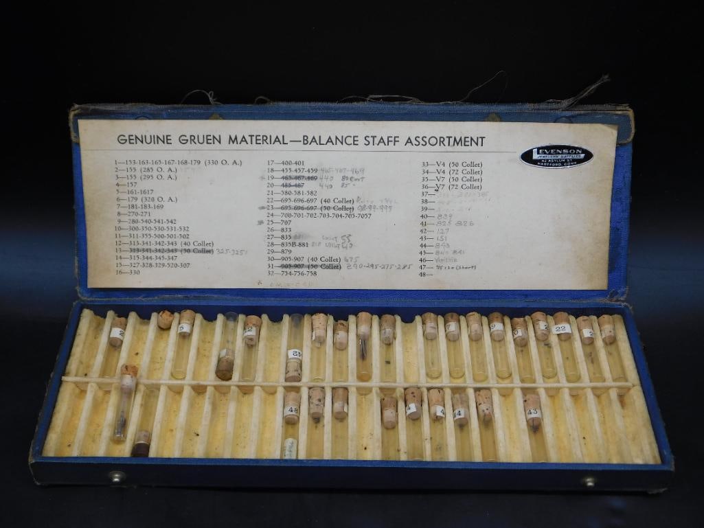 Gruen Watch Balance Staff Assortment in Case: Gruen Watch Balance Staff Assortment in Case