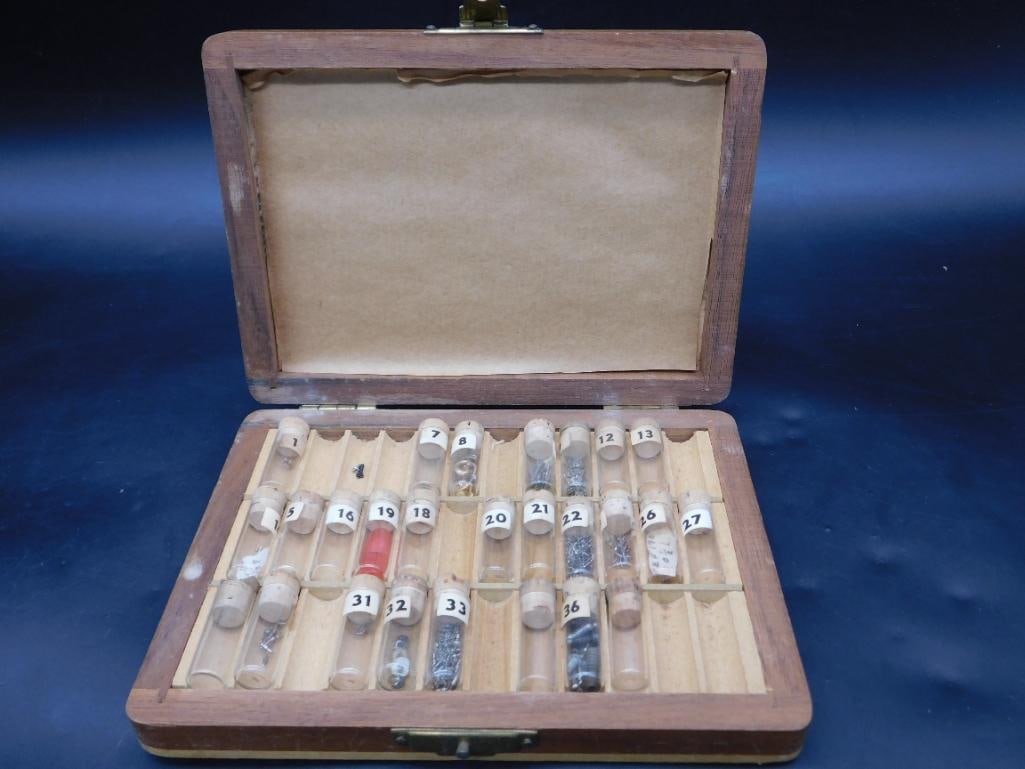 Wooden Box of Miscellaneous Small Parts Watchmaker Watchmaking Tools: Wooden Box of Miscellaneous Small Parts Watchmaker Watchmaking Tools