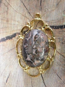 LEOPARD SKIN JASPER PENDANT ROCK STONE LAPIDARY SPECIMEN