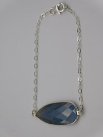 LABRADORITE STERLING SILVER BRACELET ROCK STONE LAPIDARY SPECIMEN