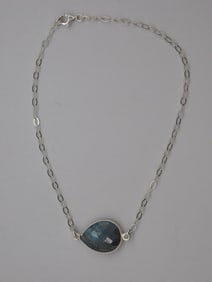 LABRADORITE STERLING SILVER BRACELET ROCK STONE LAPIDARY SPECIMEN