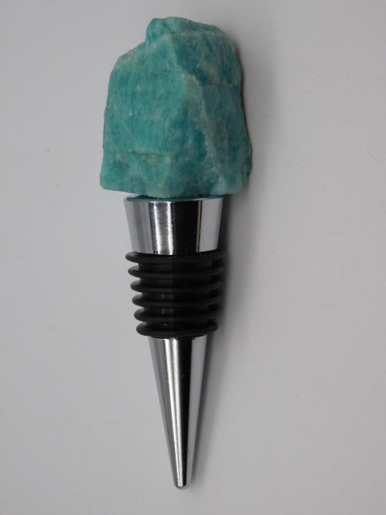 AMAZONITE WINE BOTTLE STOPPER ROCK STONE LAPIDARY SPECIMEN: AMAZONITE WINE BOTTLE STOPPER ROCK STONE LAPIDARY SPECIMEN