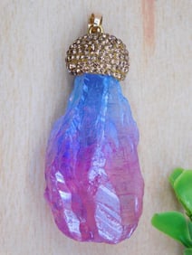 RAINBOW CRYSTAL PENDANT ROCK STONE LAPIDARY SPECIMEN
