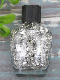 SILVER FLAKES IN BOTTLE ROCK STONE LAPIDARY SPECIMEN