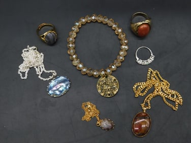 MIXED JEWELRY LOT ROCK STONE LAPIDARY SPECIMEN