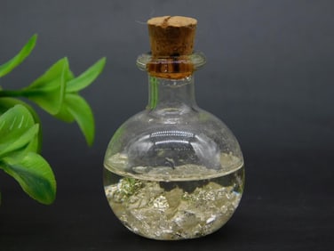 SILVER FLAKES IN BOTTLE ROCK STONE LAPIDARY SPECIMEN
