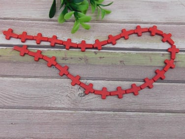 STONE CROSS BEADS ROCK STONE LAPIDARY SPECIMEN