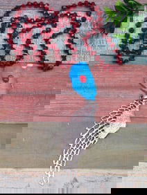 FEATHER AND TURQUOISE PENDANT ON SPARKLE BEAD NECKLACE