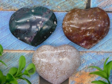 MIXED STONE HEART LOT ROCK STONE LAPIDARY SPECIMEN