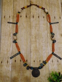 AFRICAN TRADE BEADS ROCK STONE LAPIDARY SPECIMEN