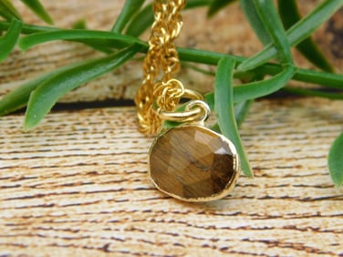 TIGERS EYE PENDANT NECKLACE ROCK STONE LAPIDARY SPECIMEN