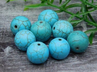 TURQUENITE BEADS ROCK STONE LAPIDARY SPECIMEN