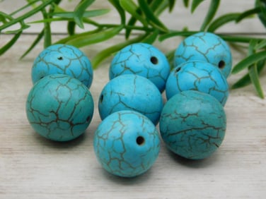 TURQUENITE BEADS ROCK STONE LAPIDARY SPECIMEN