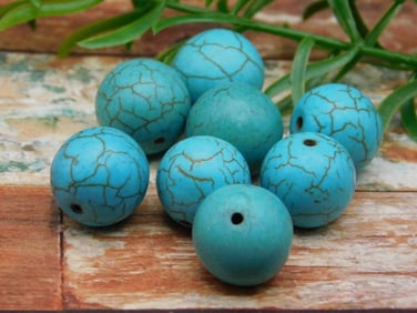 TURQUENITE BEADS ROCK STONE LAPIDARY SPECIMEN