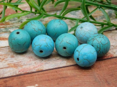 TURQUENITE BEADS ROCK STONE LAPIDARY SPECIMEN