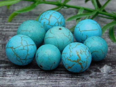 TURQUENITE BEADS ROCK STONE LAPIDARY SPECIMEN