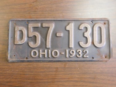 Vintage Antique License Plates 1932 US Ohio Collectible 133