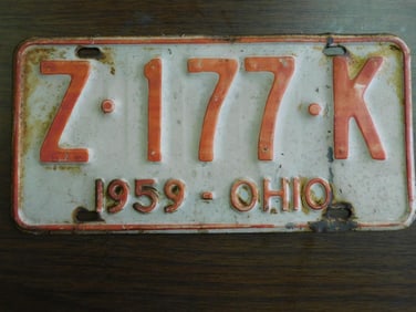 Vintage Antiques License Plates 1959 US Ohio Collectible 146