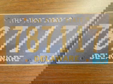 Vintage Antique License Plate US Delaware Collectible 215