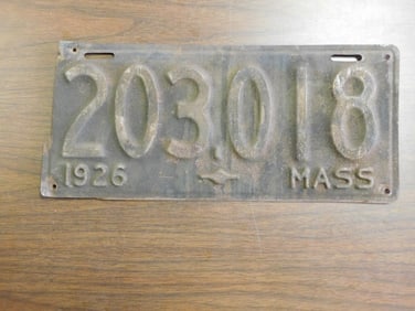 Vintage Antique License Plate 1926 US Mass. Collectible 223