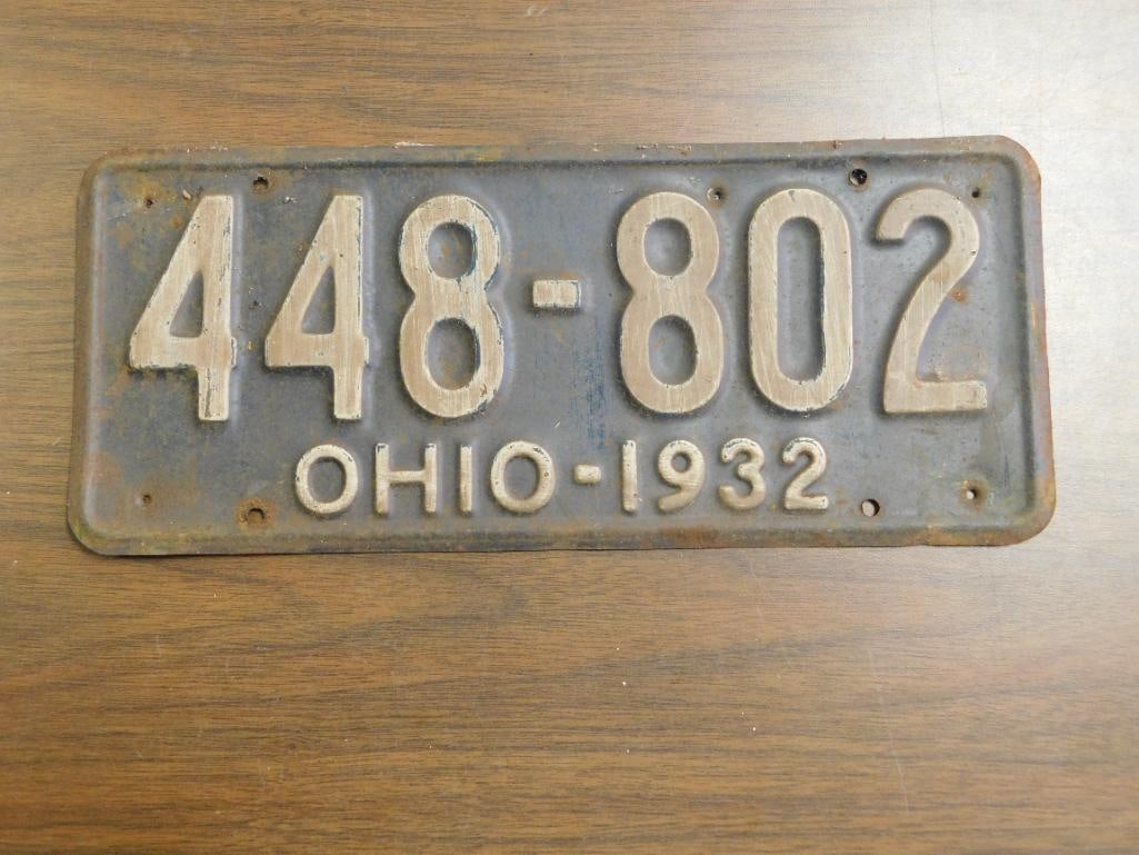 Vintage Antique License Plate 1932 US Ohio Collectible 228: Vintage Antique License Plate 1932 US Ohio Collectible 228