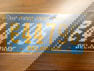 Vintage Antique License Plate US Delaware Collectible 229