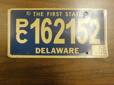 Vintage Antique License Plate US Delaware Collectible 241