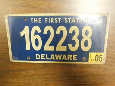 Vintage Antique License Plate US Delaware Collectible 242