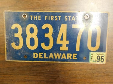 Vintage Antique License Plate US Delaware 249
