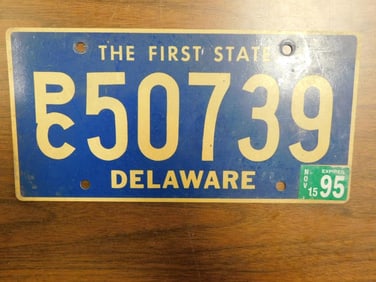 Vintage Antique License Plate US Delaware Collectible 258