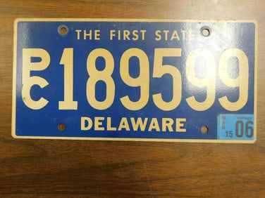 Vintage Antique License Plate US Delaware Collectible 266