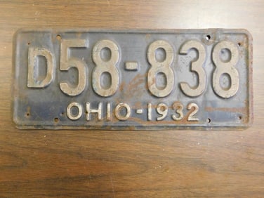 Vintage Antique License Plate 1932 US Ohio Collectible 267